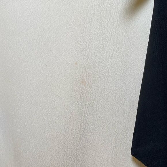 ASOS Long Sleeve Necktie Blouse Cream Black Women’s Size 10 - Picture 7 of 7